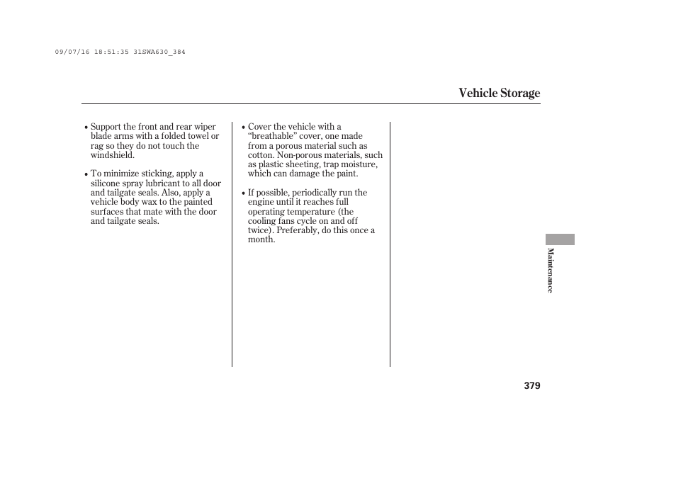 Vehicle storage | HONDA 2010 CR-V User Manual | Page 385 / 446