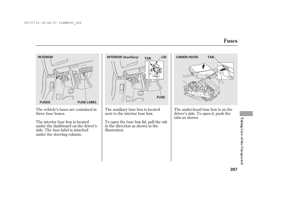 Fuses | HONDA 2010 CR-V User Manual | Page 403 / 446