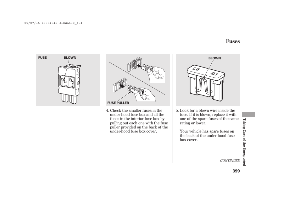 Fuses | HONDA 2010 CR-V User Manual | Page 405 / 446