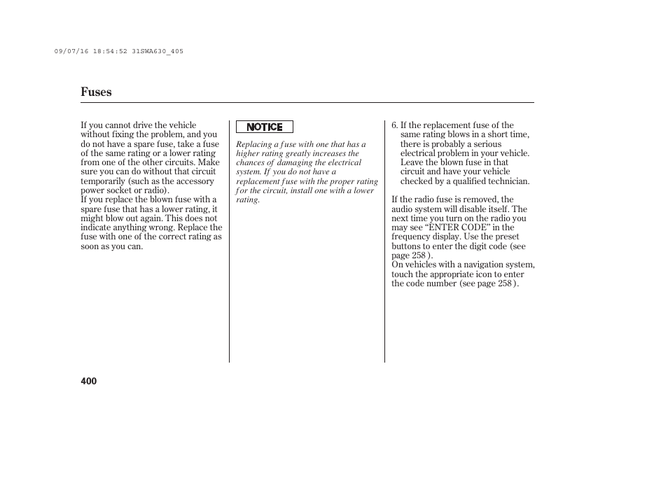 Fuses | HONDA 2010 CR-V User Manual | Page 406 / 446