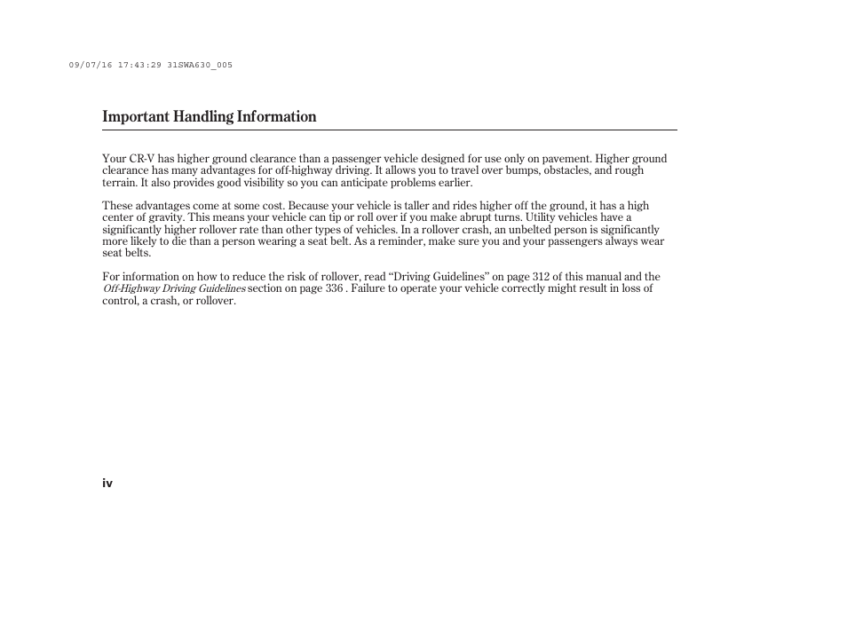 Important handling information | HONDA 2010 CR-V User Manual | Page 6 / 446