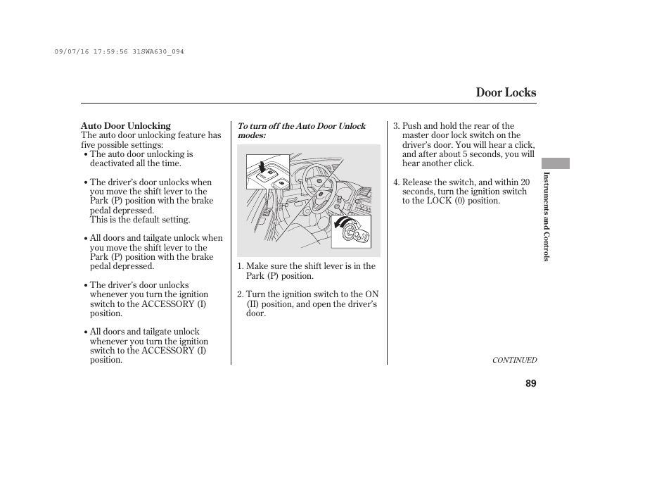 Door locks | HONDA 2010 CR-V User Manual | Page 95 / 446