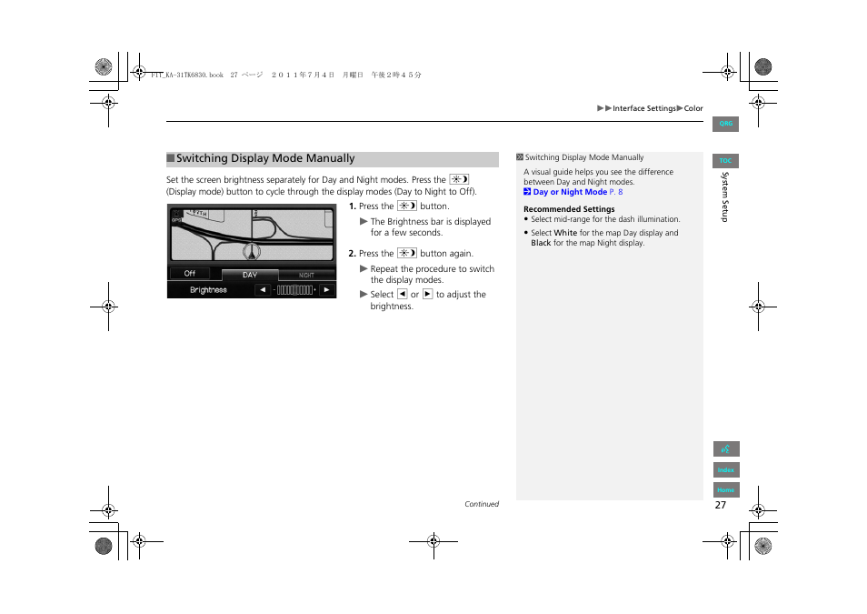 P27) | HONDA 2012 Fit Navigation User Manual | Page 28 / 198