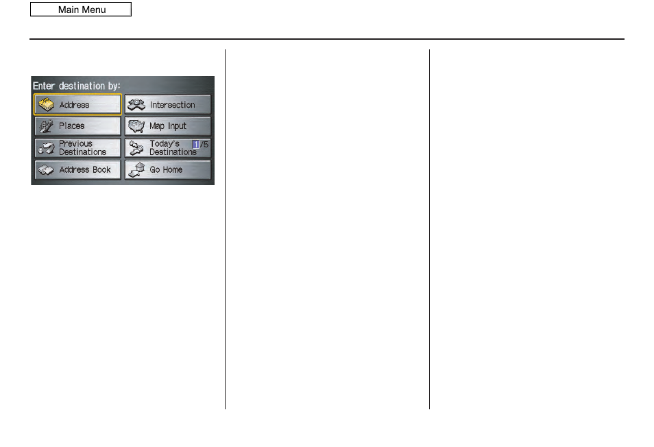 Entering a destination, 2010 fit | HONDA 2010 Fit Navigation User Manual | Page 21 / 151