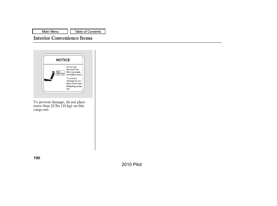 HONDA 2010 Pilot User Manual | Page 194 / 575