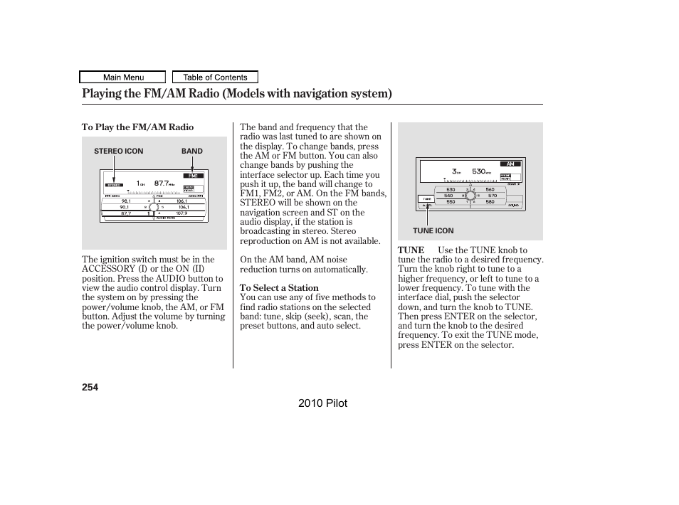 HONDA 2010 Pilot User Manual | Page 258 / 575