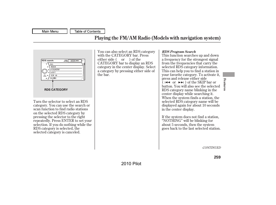 HONDA 2010 Pilot User Manual | Page 263 / 575