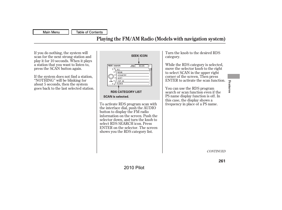 HONDA 2010 Pilot User Manual | Page 265 / 575