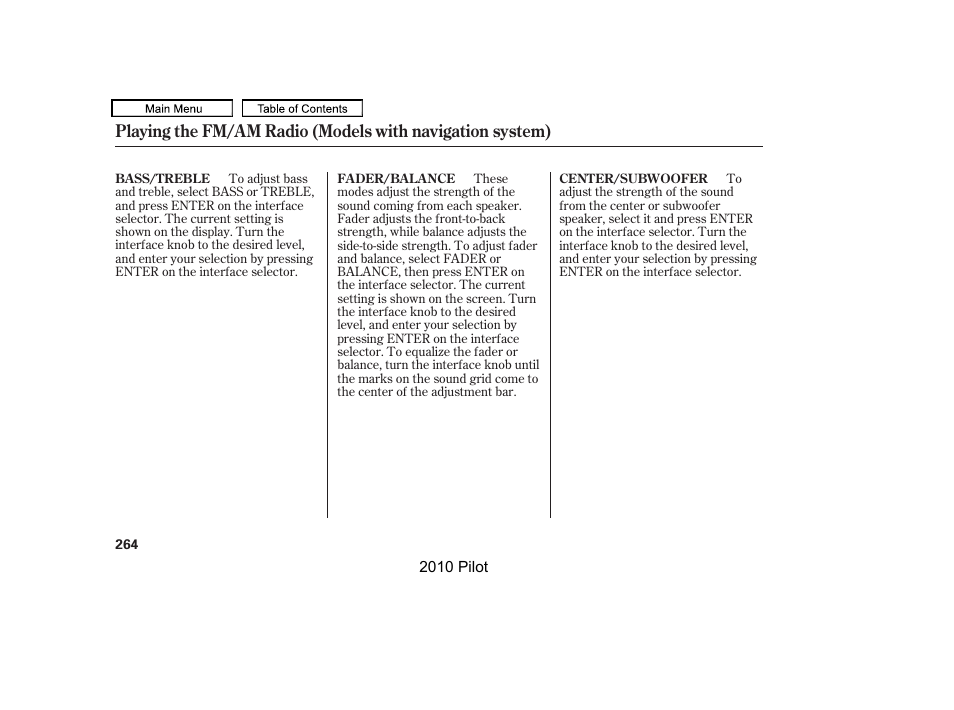 HONDA 2010 Pilot User Manual | Page 268 / 575