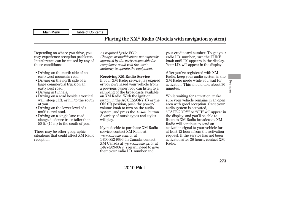 HONDA 2010 Pilot User Manual | Page 277 / 575