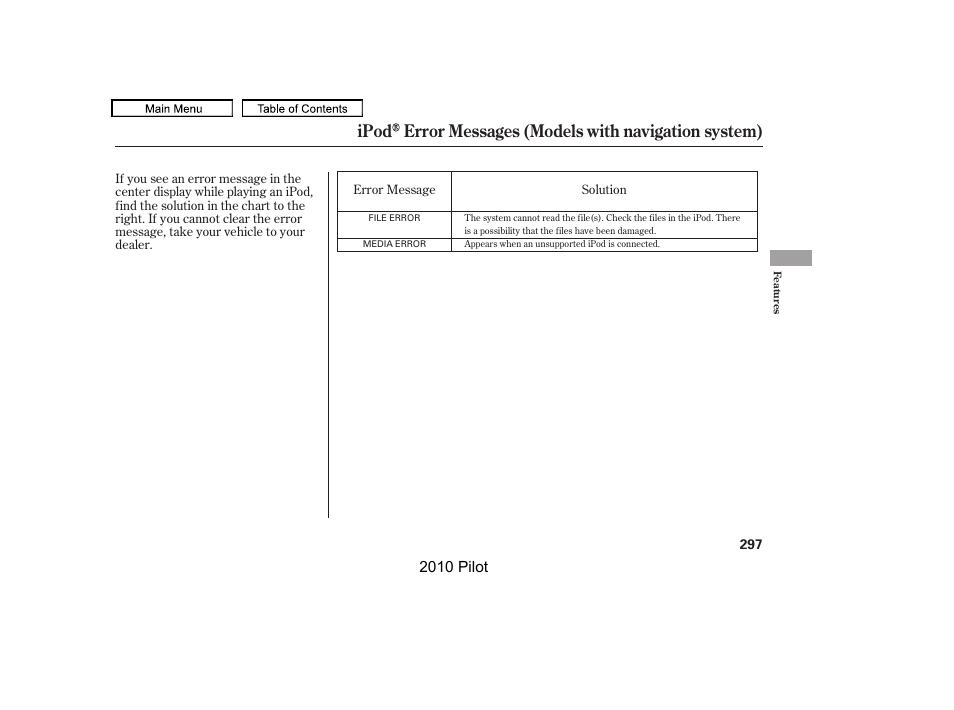 2010 pilot | HONDA 2010 Pilot User Manual | Page 301 / 575