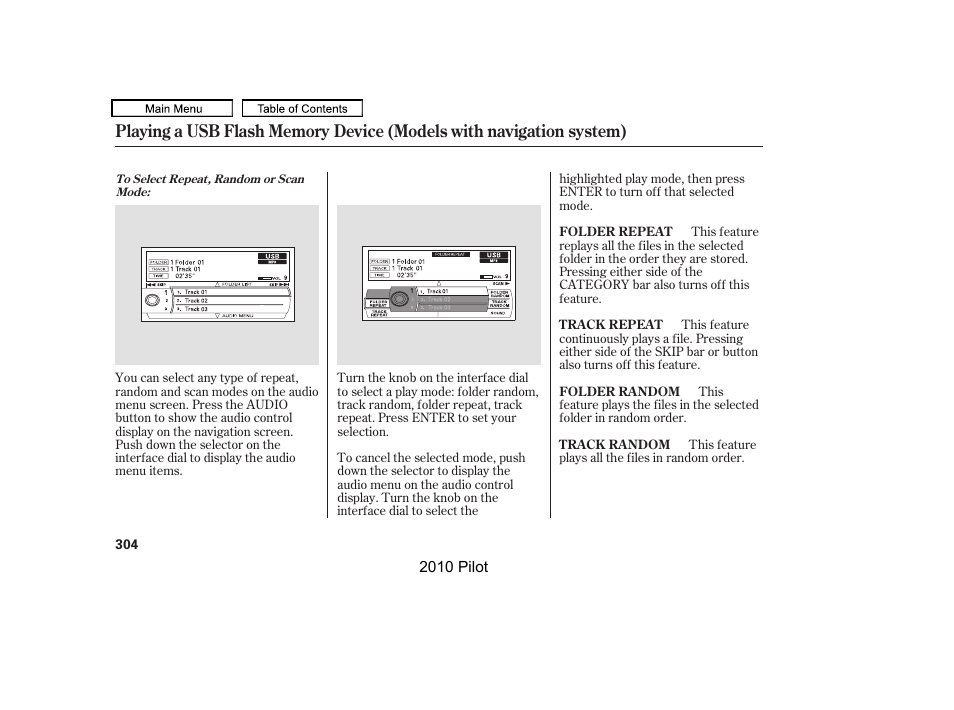 HONDA 2010 Pilot User Manual | Page 308 / 575