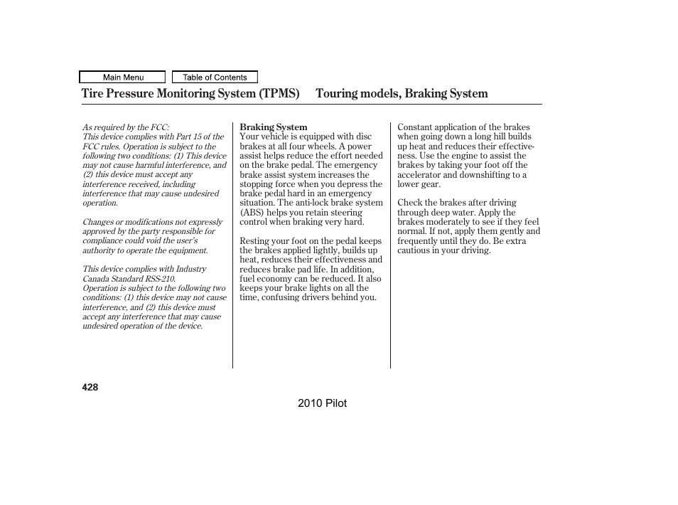 HONDA 2010 Pilot User Manual | Page 432 / 575