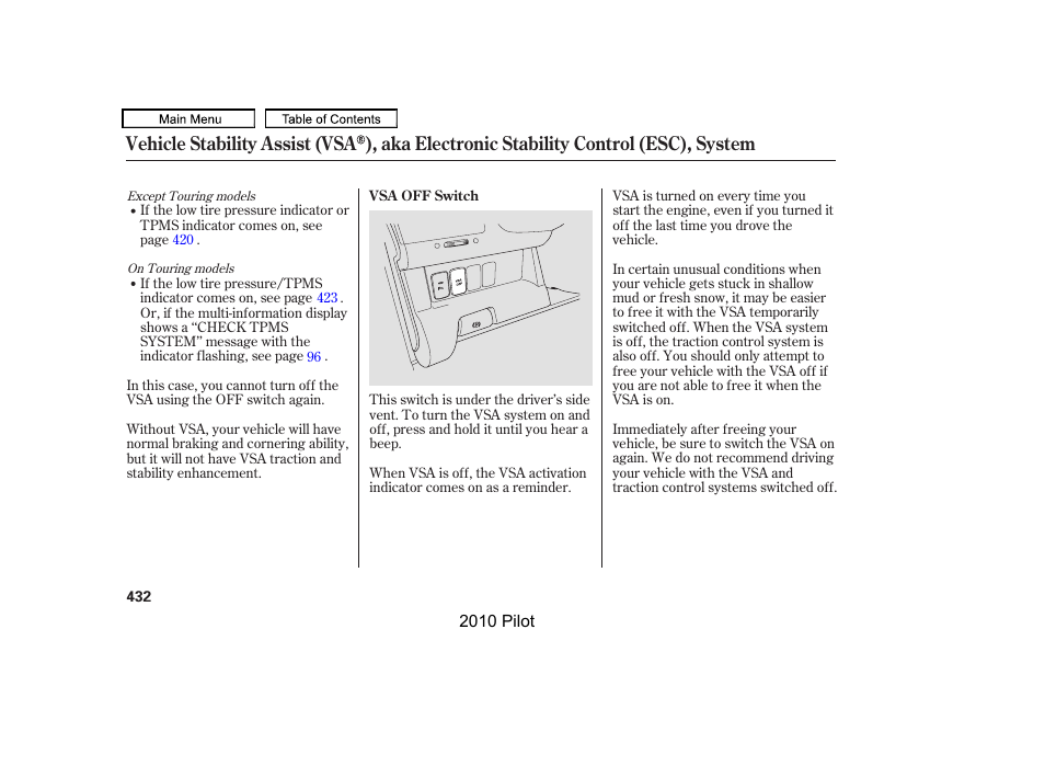 HONDA 2010 Pilot User Manual | Page 436 / 575