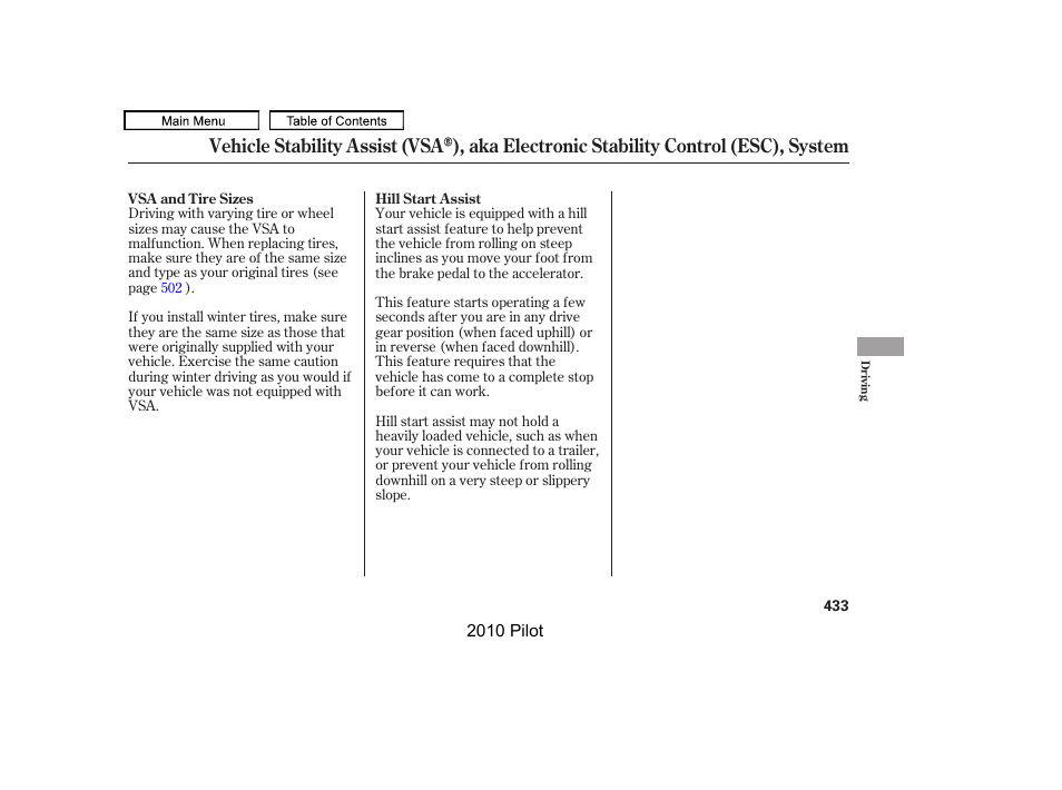 HONDA 2010 Pilot User Manual | Page 437 / 575