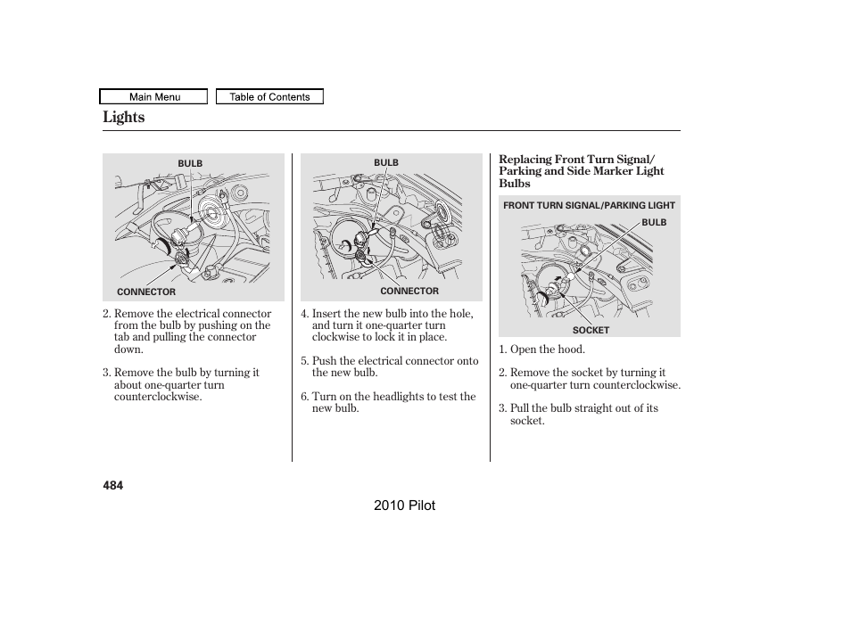 Lights | HONDA 2010 Pilot User Manual | Page 488 / 575