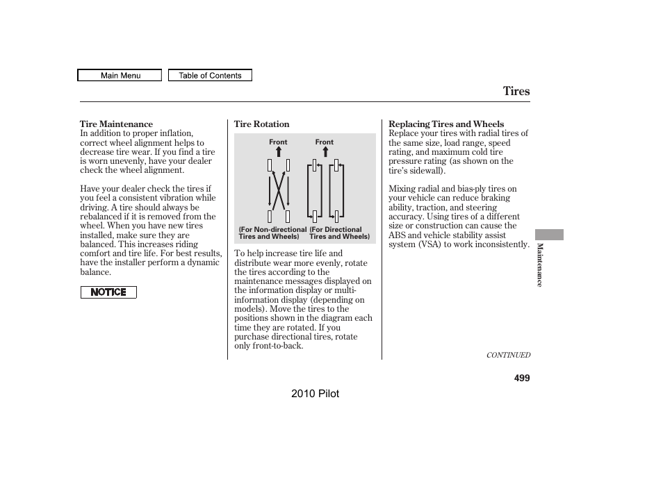 Tires | HONDA 2010 Pilot User Manual | Page 503 / 575