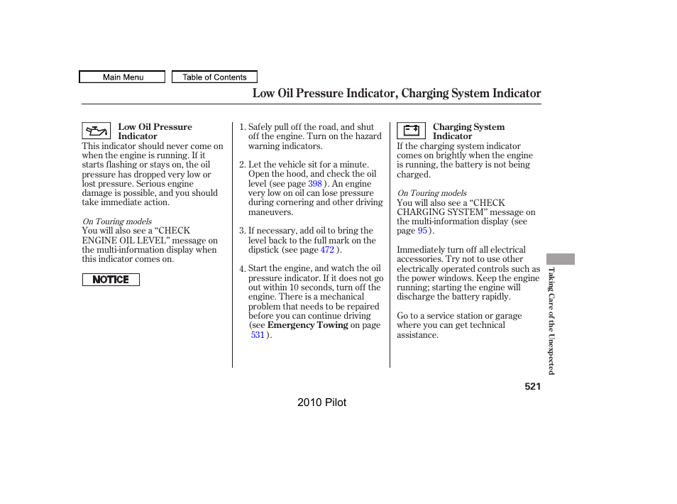 HONDA 2010 Pilot User Manual | Page 525 / 575