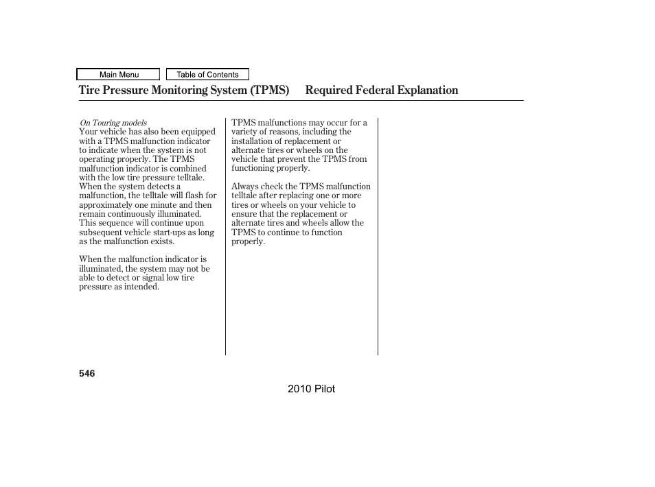 HONDA 2010 Pilot User Manual | Page 550 / 575