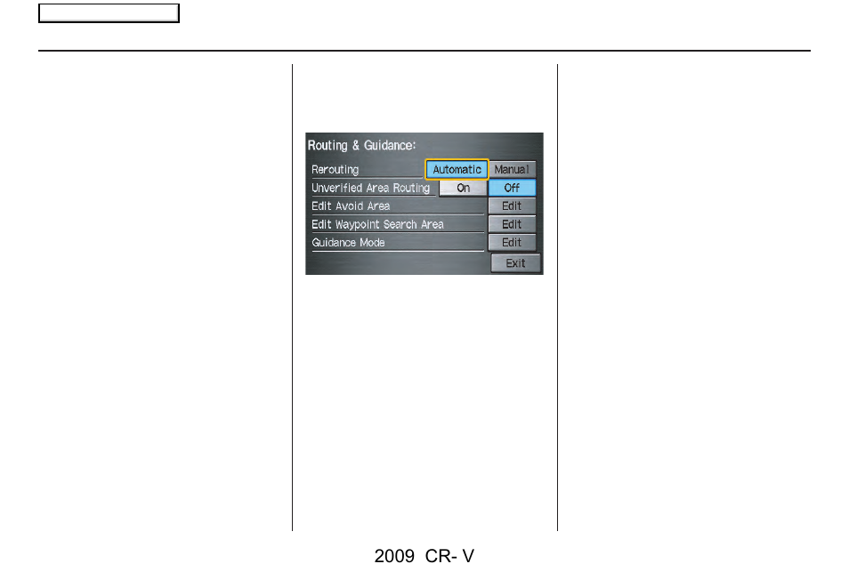 System setup, 2009 cr- v | HONDA 2009 CR-V Navigation User Manual | Page 81 / 151