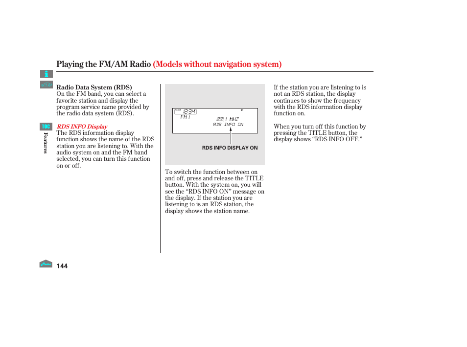 HONDA 2012 Accord Sedan User Manual | Page 147 / 446