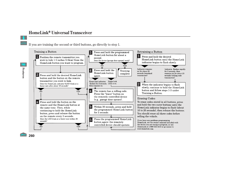 Homelink universal transceiver | HONDA 2012 Accord Sedan User Manual | Page 263 / 446