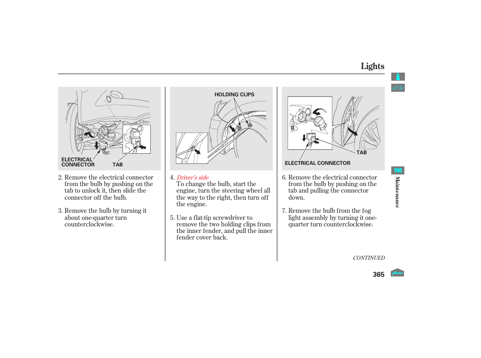 Lights, 2012 accord sedan | HONDA 2012 Accord Sedan User Manual | Page 368 / 446