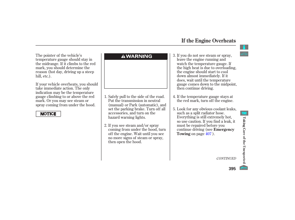 If the engine overheats, 2012 accord sedan | HONDA 2012 Accord Sedan User Manual | Page 398 / 446