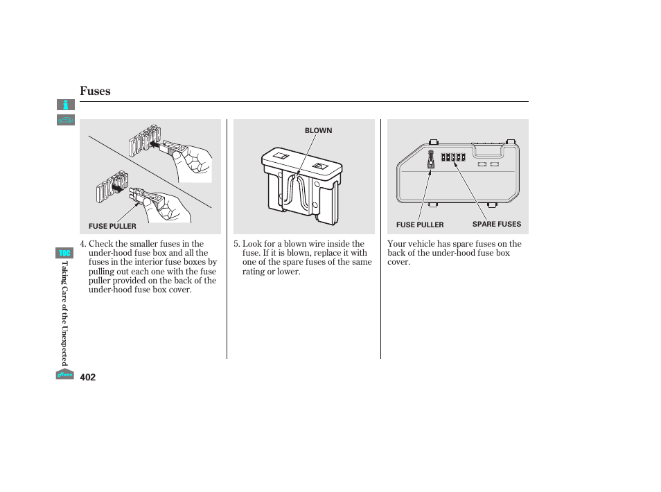 Fuses, 2012 accord sedan | HONDA 2012 Accord Sedan User Manual | Page 405 / 446