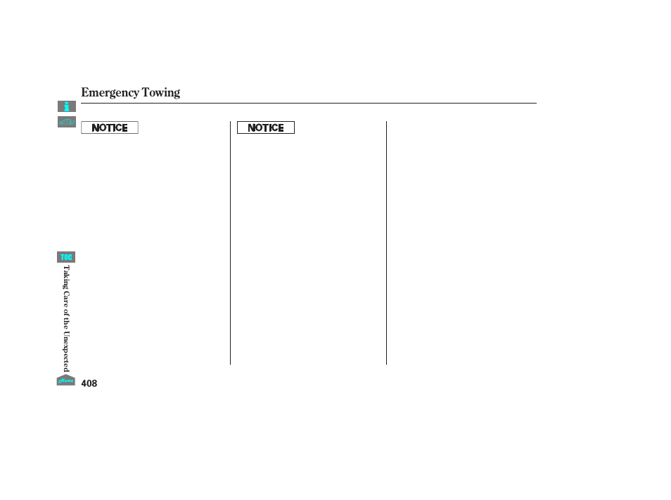 Emergency towing, 2012 accord sedan | HONDA 2012 Accord Sedan User Manual | Page 411 / 446