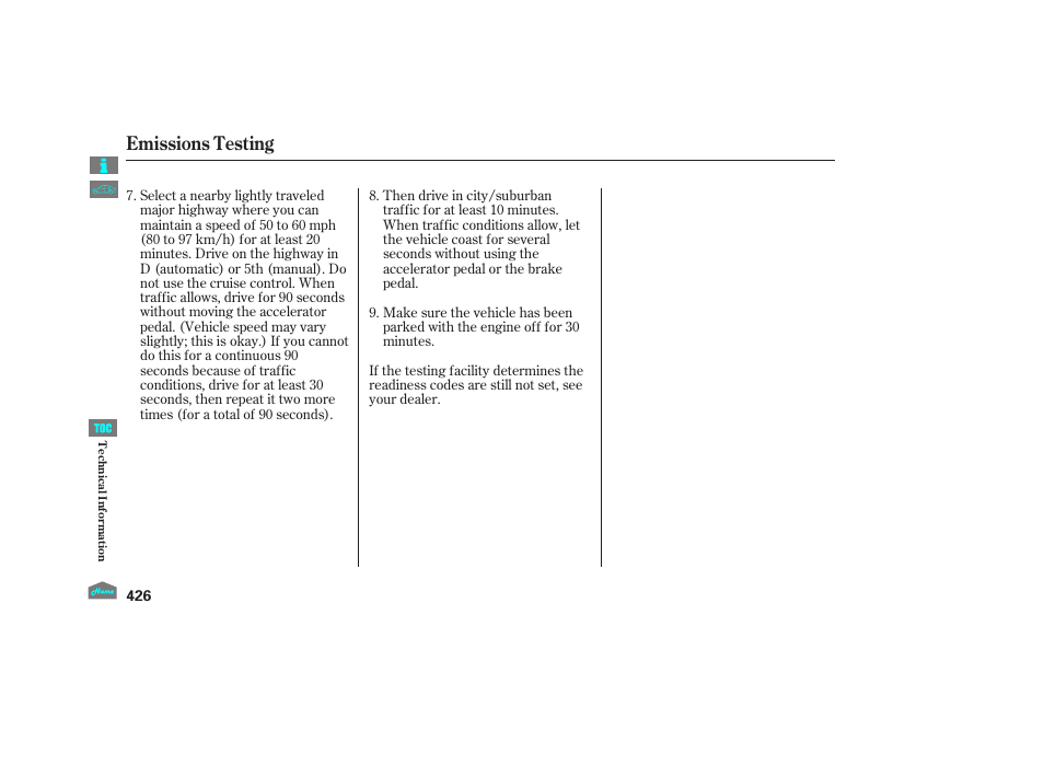 Emissions testing | HONDA 2012 Accord Sedan User Manual | Page 429 / 446