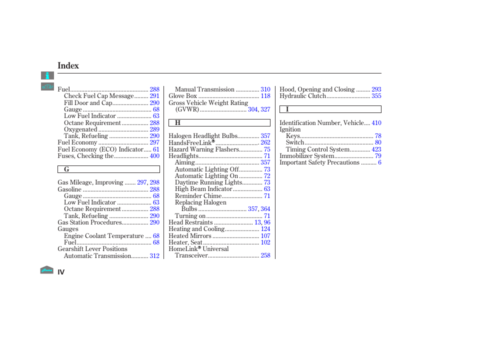 Index | HONDA 2012 Accord Sedan User Manual | Page 438 / 446