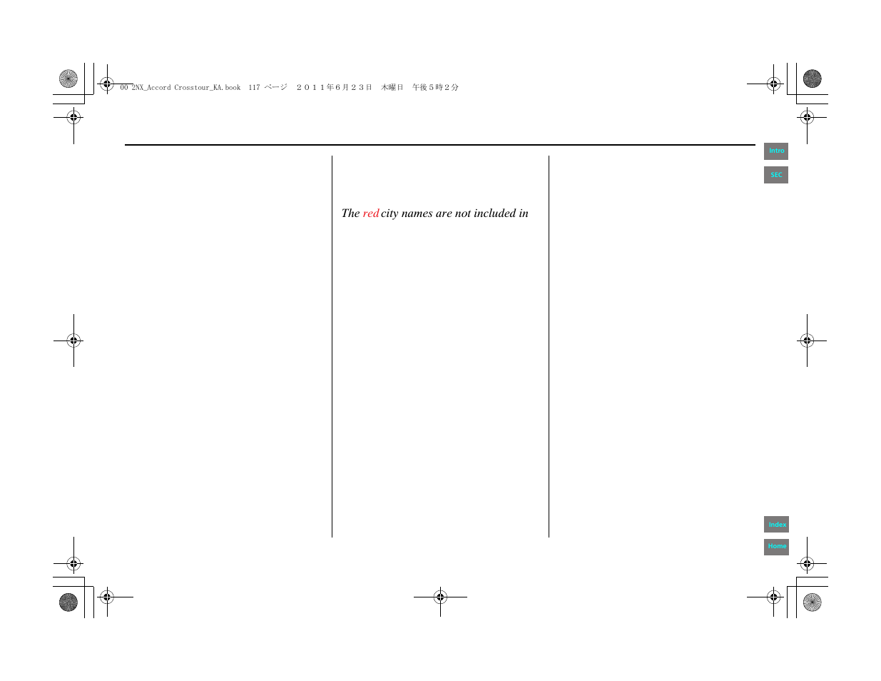 Coverage areas | HONDA 2012 Accord Crosstour Navigation User Manual | Page 117 / 156