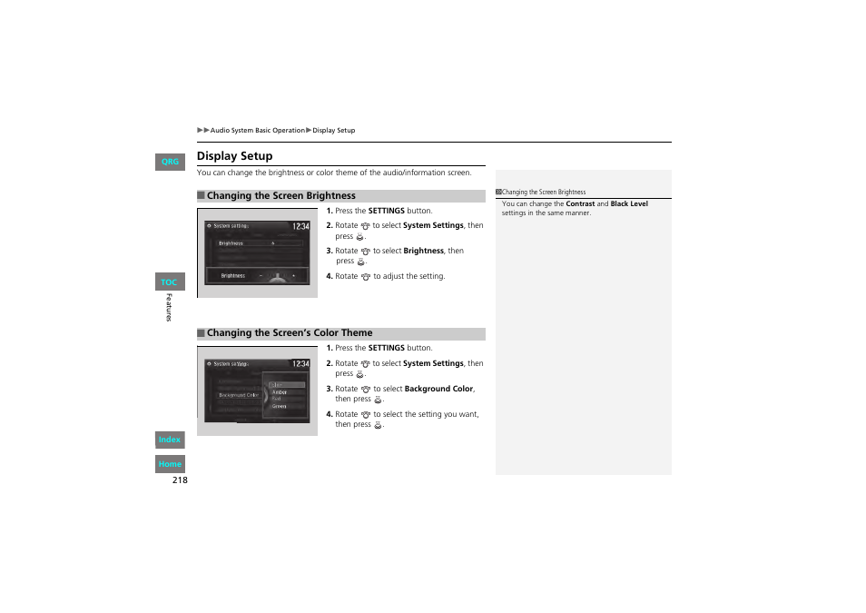 Display setup | HONDA 2013 Accord Coupe User Manual | Page 219 / 554