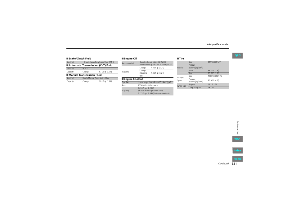 HONDA 2013 Accord Coupe User Manual | Page 532 / 554