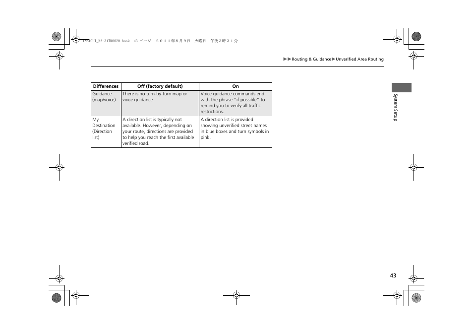 HONDA 2012 Insight Navigation User Manual | Page 45 / 203