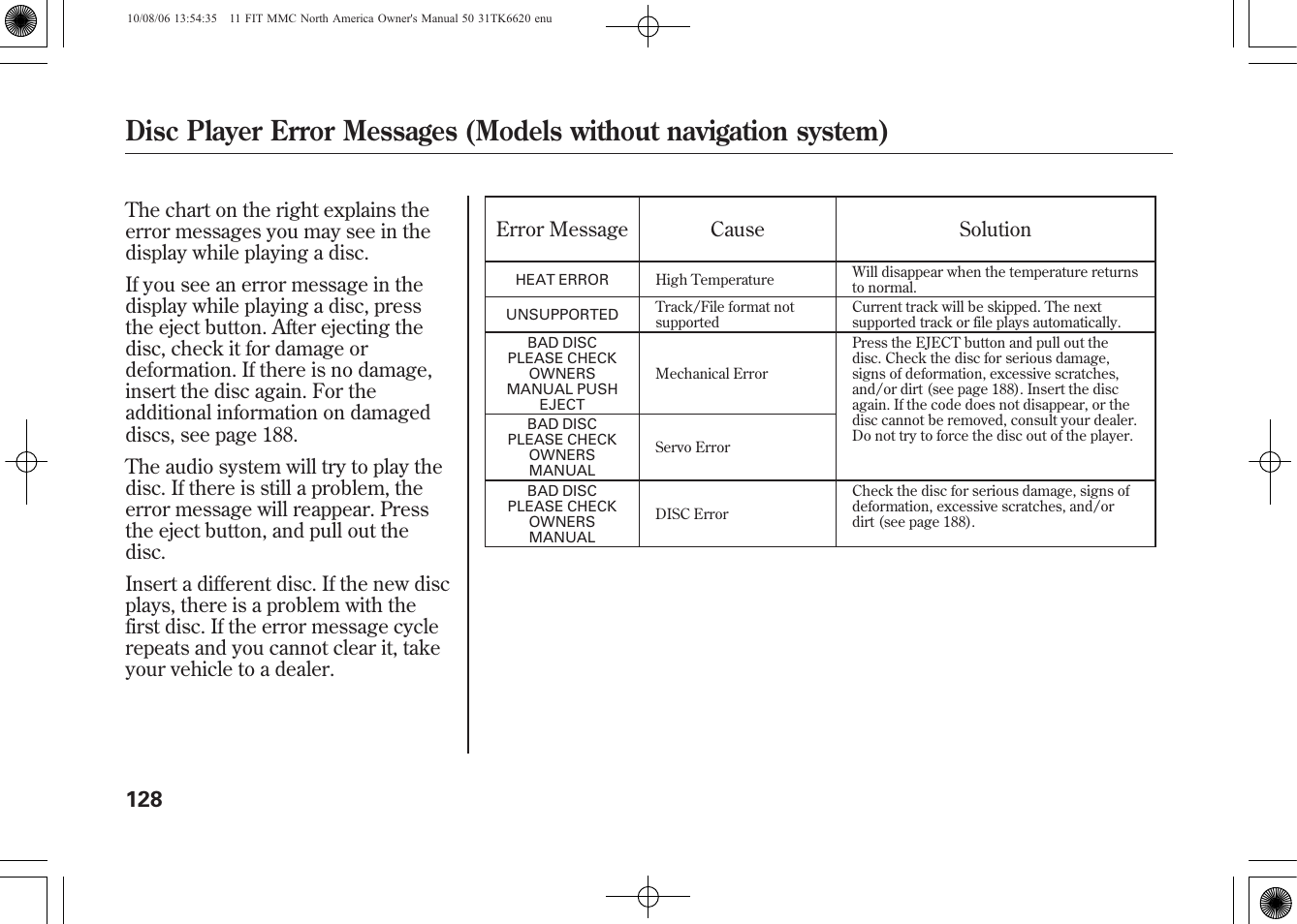 HONDA 2011 Fit User Manual | Page 134 / 358