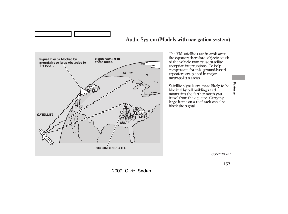 Audio system (models with navigation system), 2009 civic sedan | HONDA 2009 Civic Sedan User Manual | Page 160 / 396