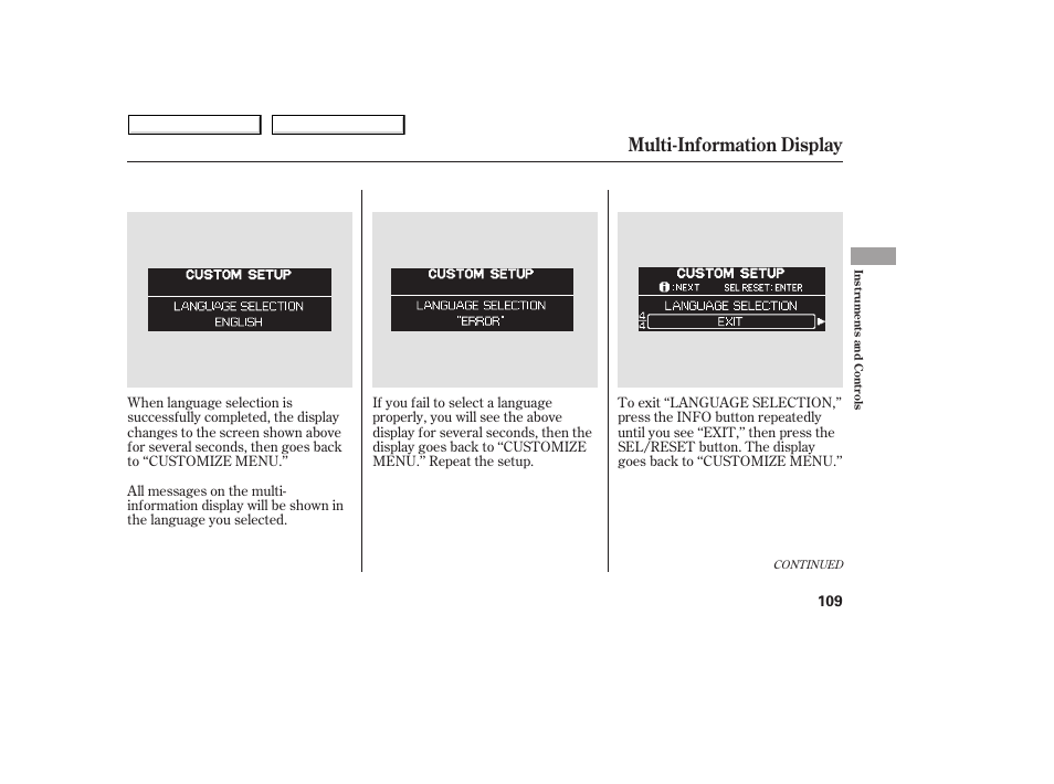 Multi-information display, 2008 odyssey | HONDA 2008 Odyssey User Manual | Page 112 / 524