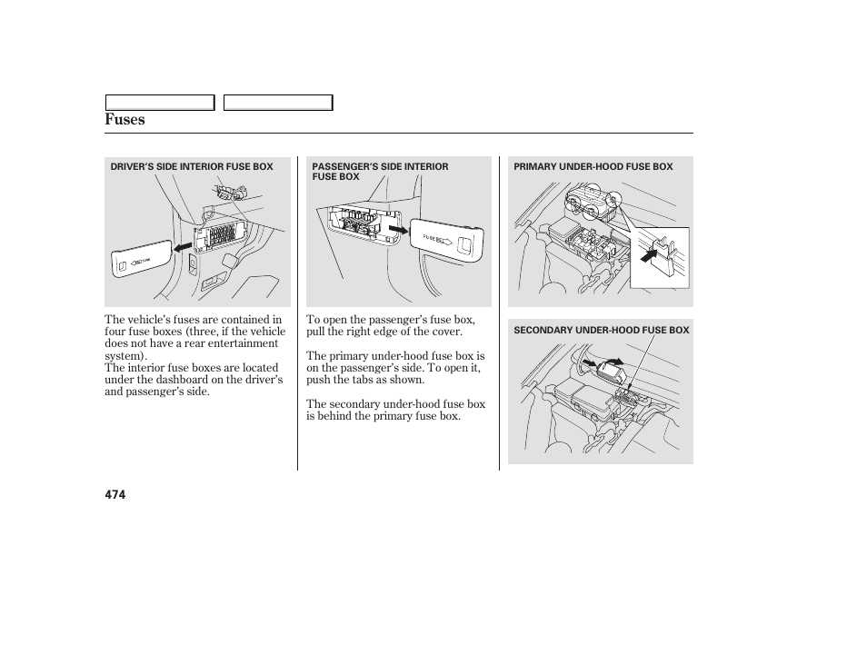 Fuses | HONDA 2008 Odyssey User Manual | Page 477 / 524