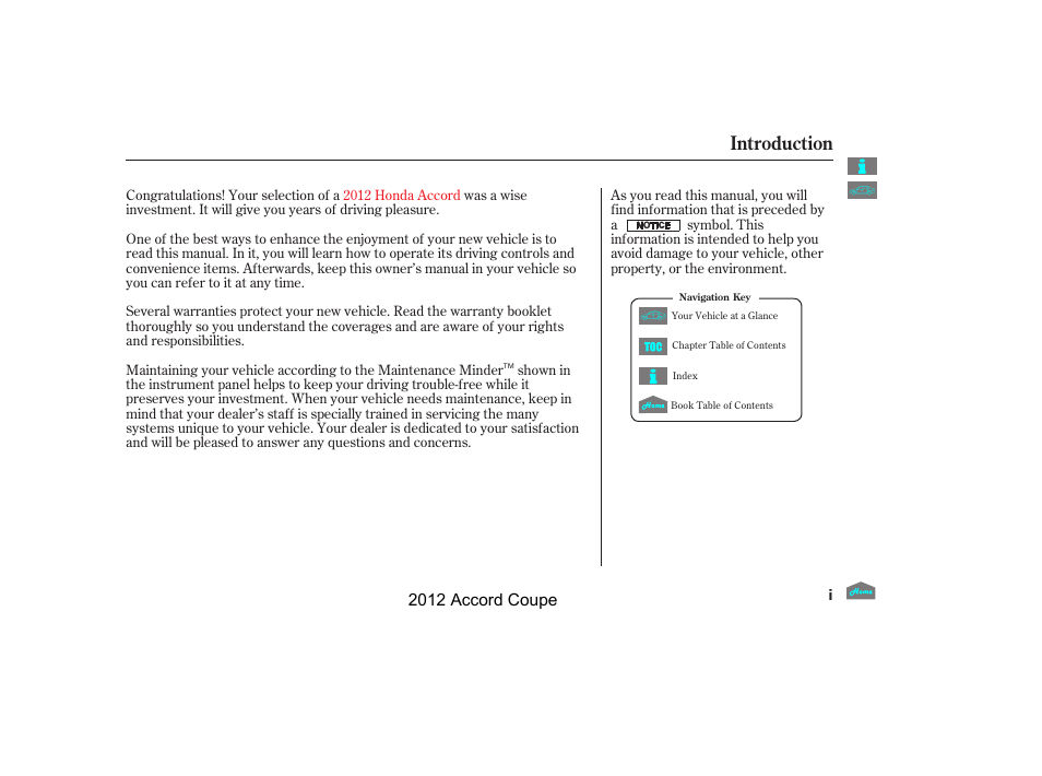 HONDA 2012 Accord Coupe User Manual | 454 pages