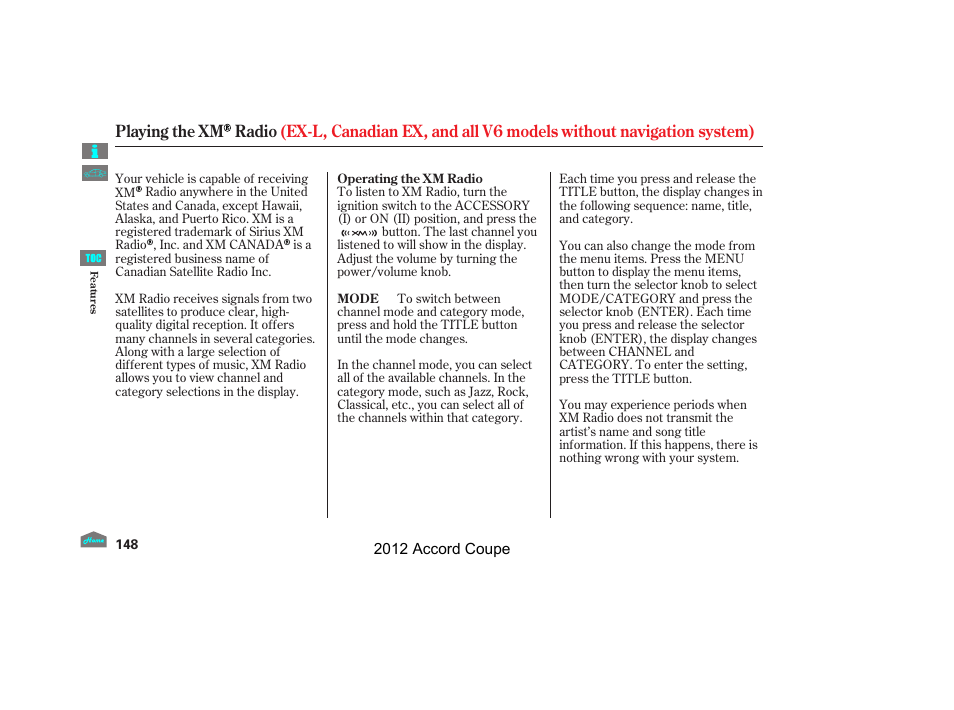HONDA 2012 Accord Coupe User Manual | Page 151 / 454