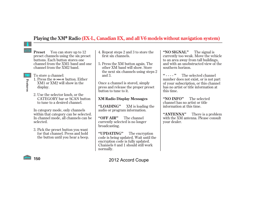 HONDA 2012 Accord Coupe User Manual | Page 153 / 454