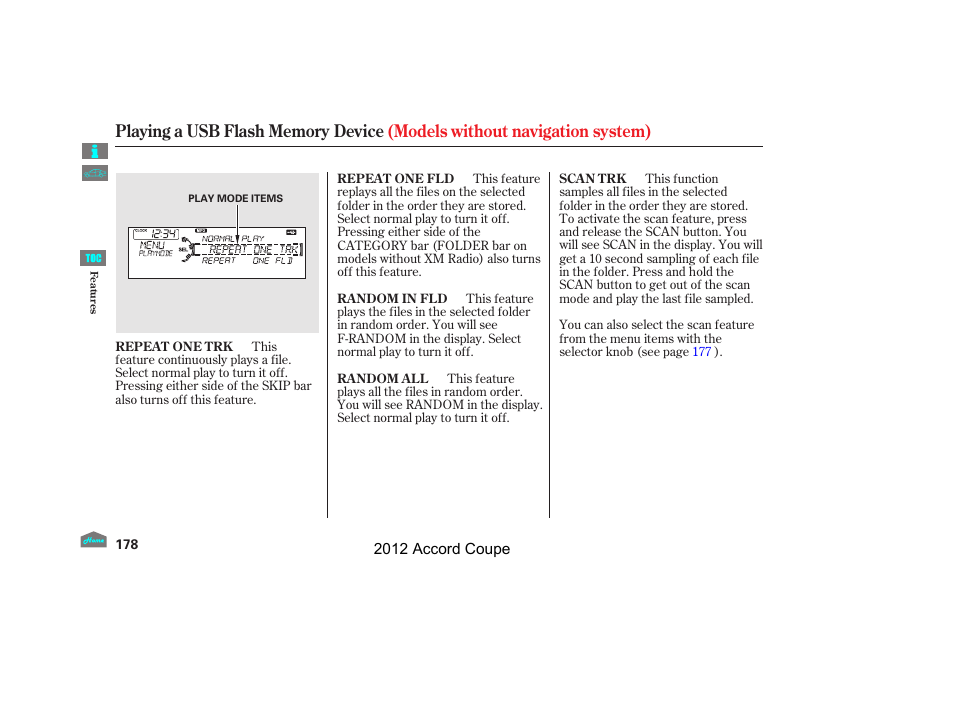 HONDA 2012 Accord Coupe User Manual | Page 181 / 454