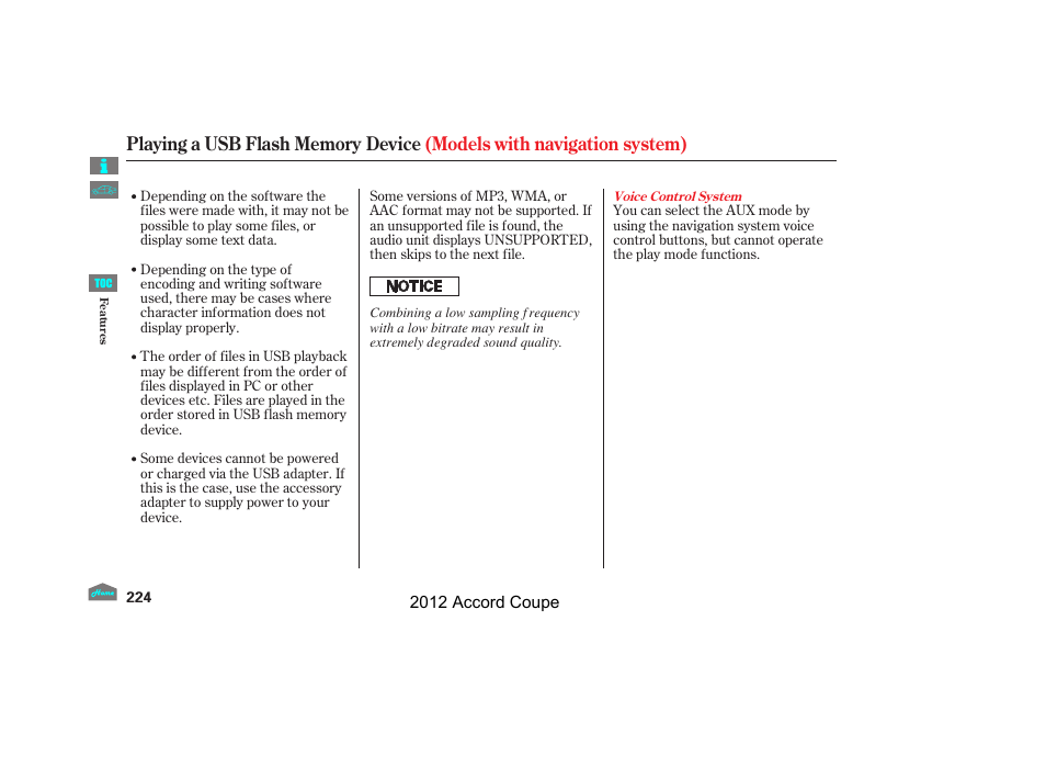HONDA 2012 Accord Coupe User Manual | Page 227 / 454
