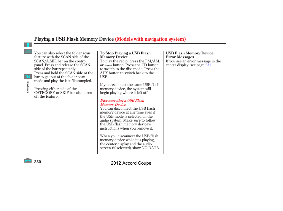 HONDA 2012 Accord Coupe User Manual | Page 233 / 454