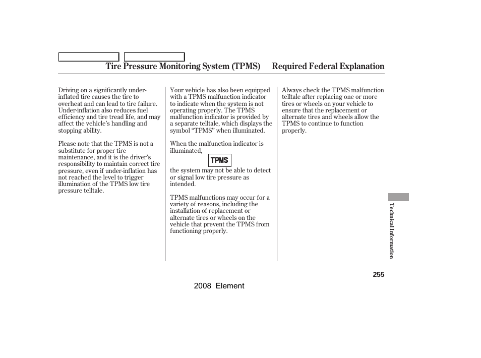 HONDA 2008 Element User Manual | Page 259 / 281