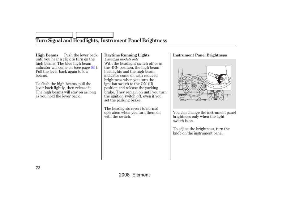 HONDA 2008 Element User Manual | Page 76 / 281