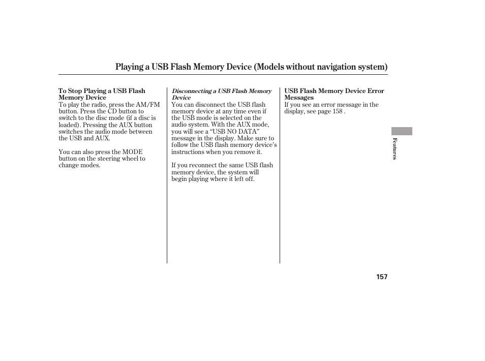 HONDA 2011 Civic Coupe User Manual | Page 163 / 402