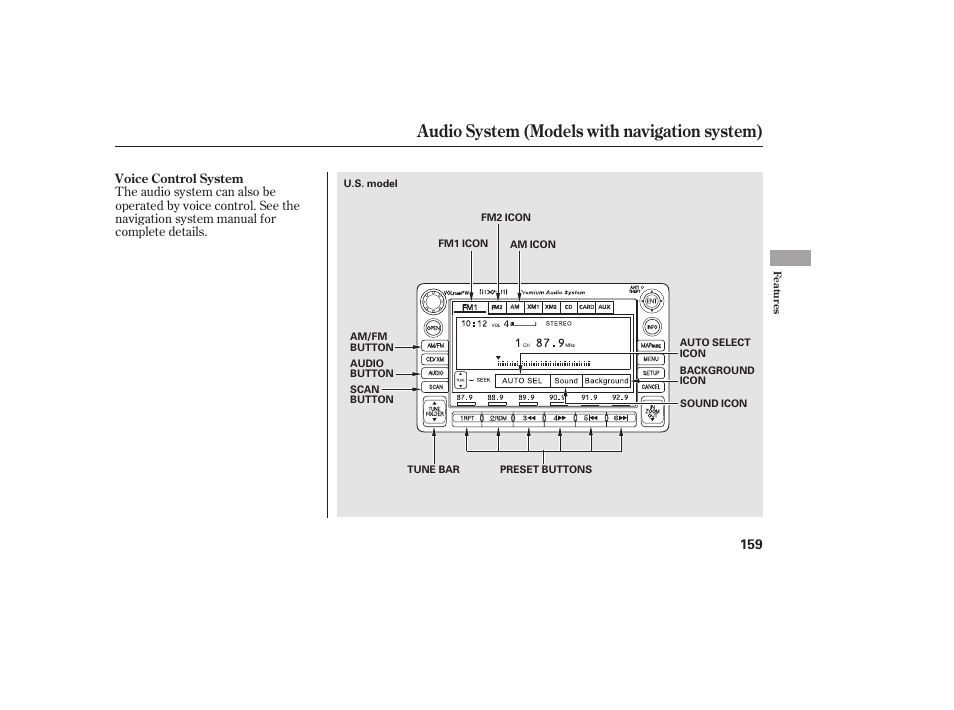 Audio system (models with navigation system) | HONDA 2011 Civic Coupe User Manual | Page 165 / 402